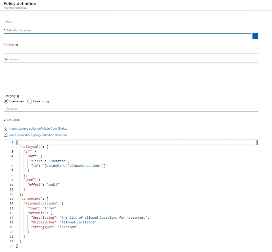Cloudrichtlinien mit Azure Policy 13 policyDefinitions