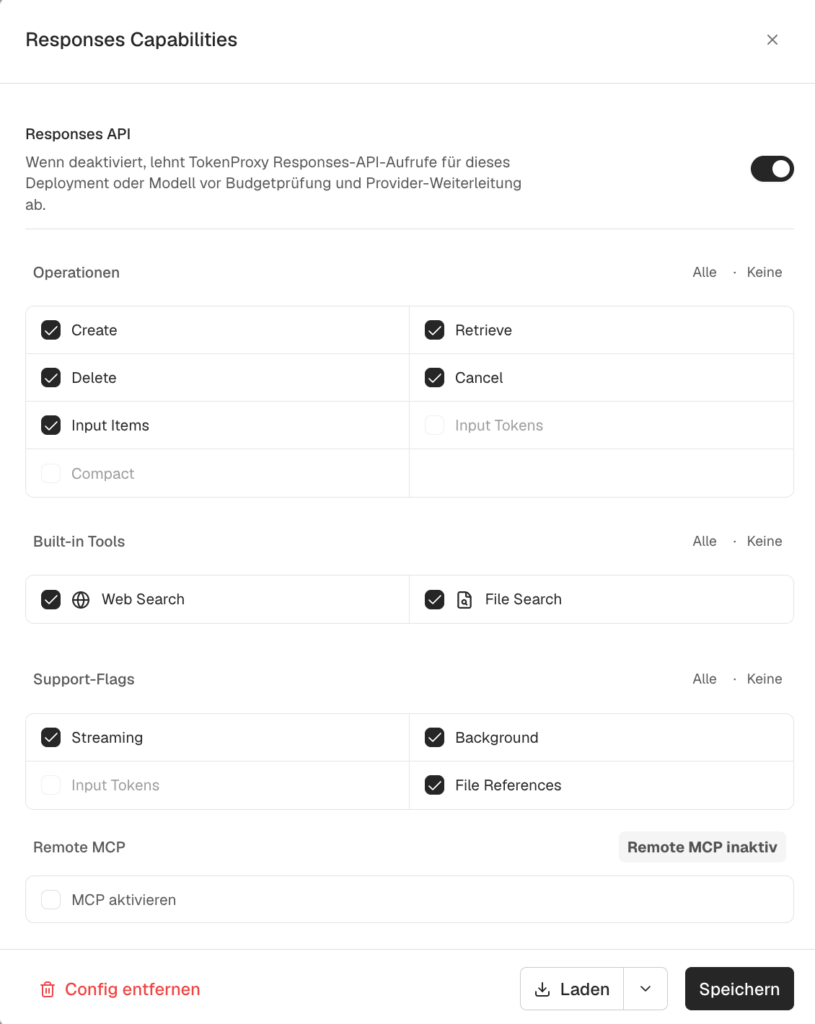 Token Control 5.1: Responses API, tool governance, and more models 4 token control responses