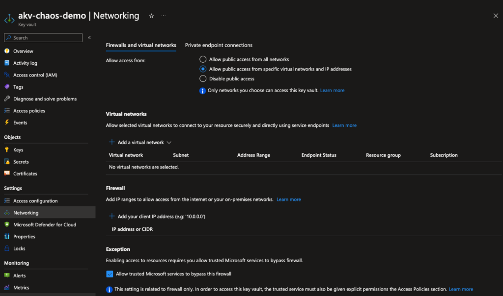 Get started with Azure Chaos Studio - Azure Key Vault firewall